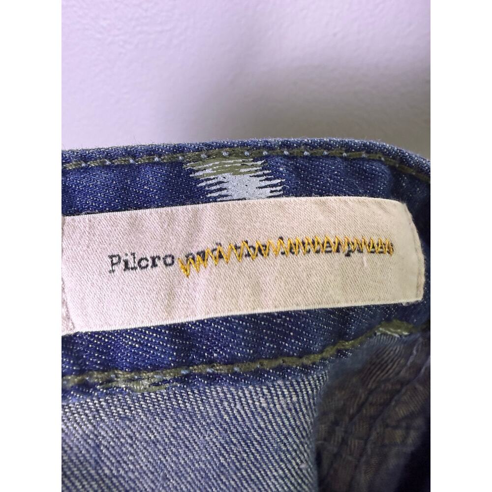 Pilcro Printed Denim Cuffed Shorts Size 29 Blue Ikat Anthropologie - Picture 6 of 7